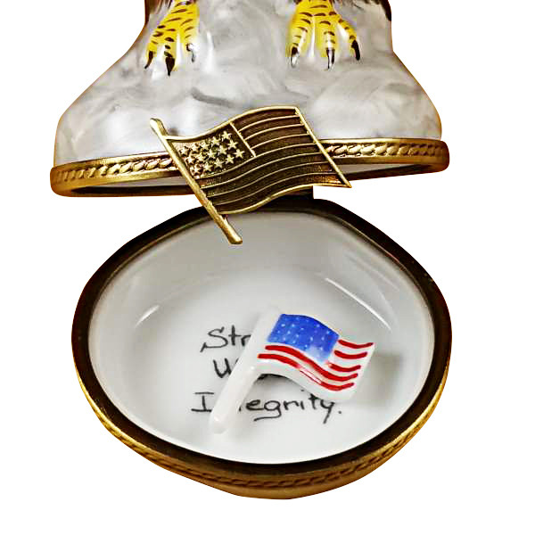 Bald Eagle With American Flag Rochard Limoges Box