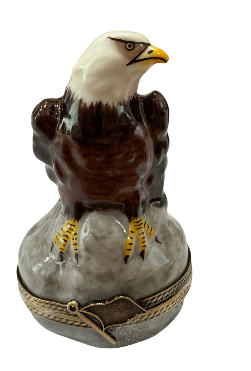 Bald Eagle With American Flag Limoges Box