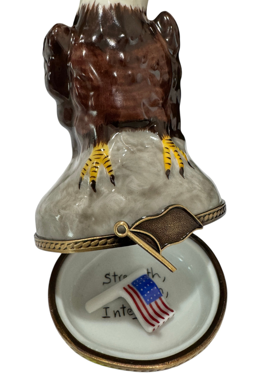 Bald Eagle With American Flag Limoges Box