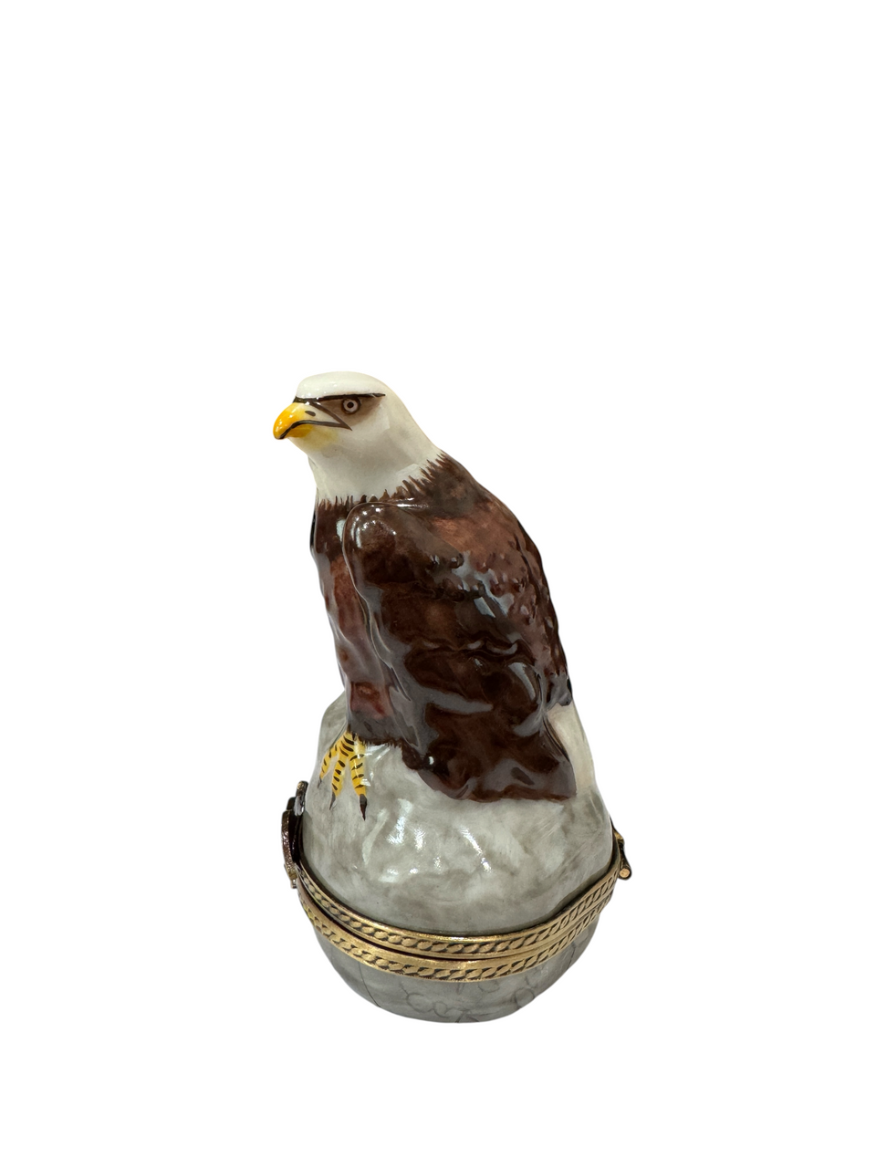 Bald Eagle With American Flag Limoges Box