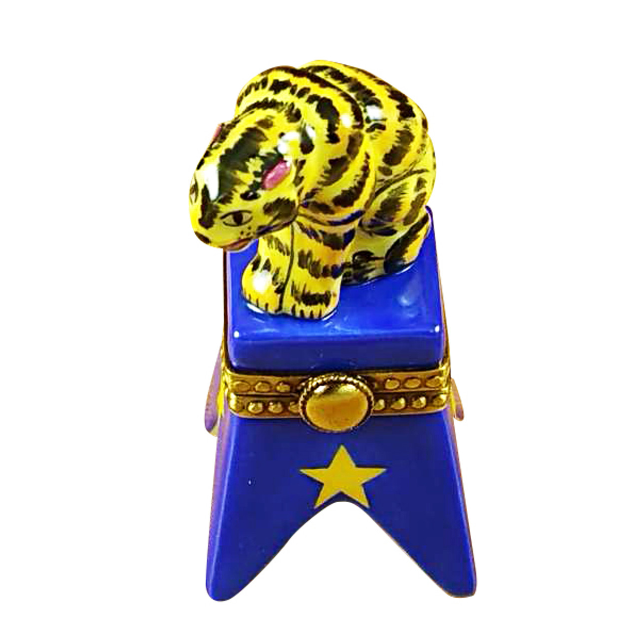 Circus Tiger On Blue Base Rochard Limoges Box