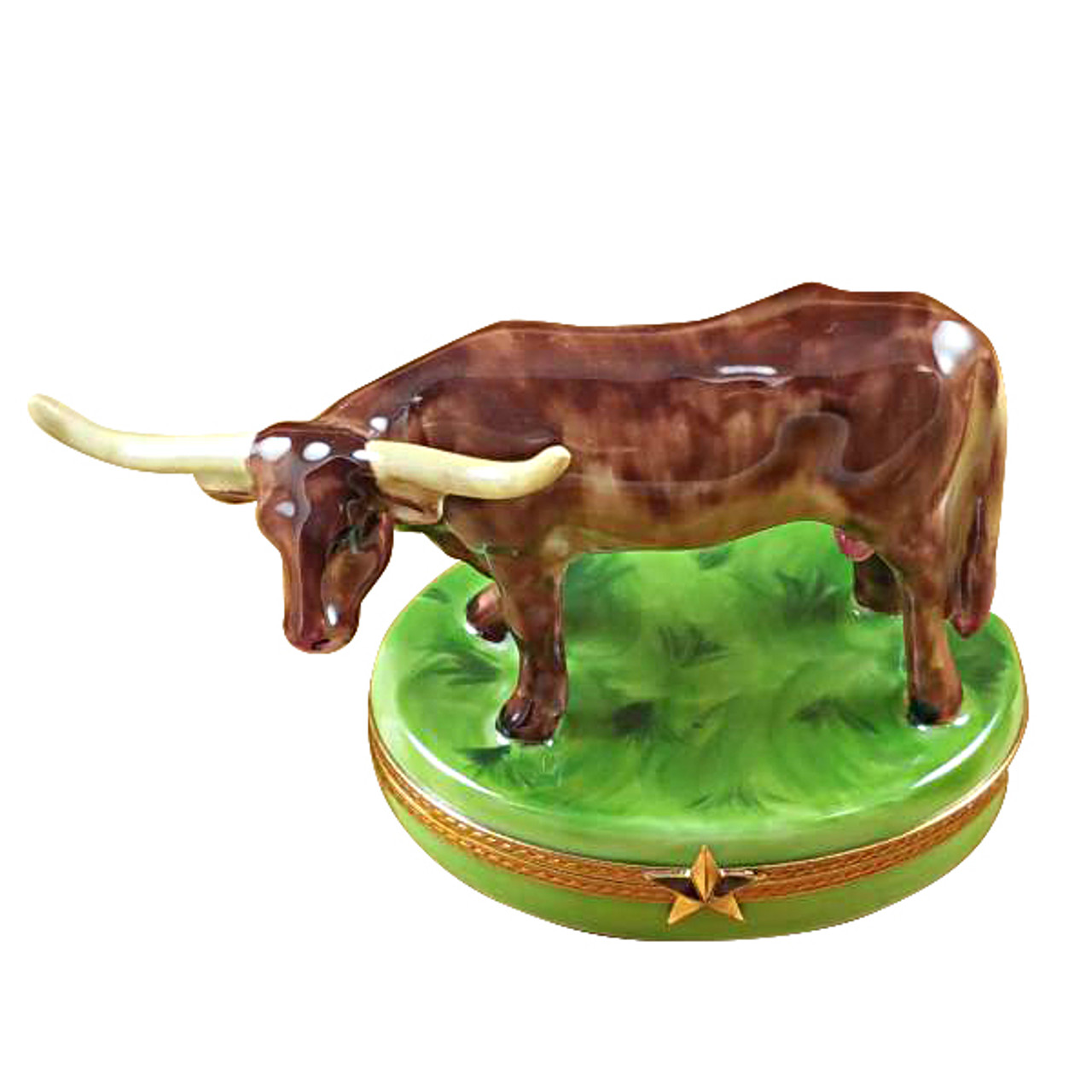 Longhorn With Removable Insert Limoges Box RA160