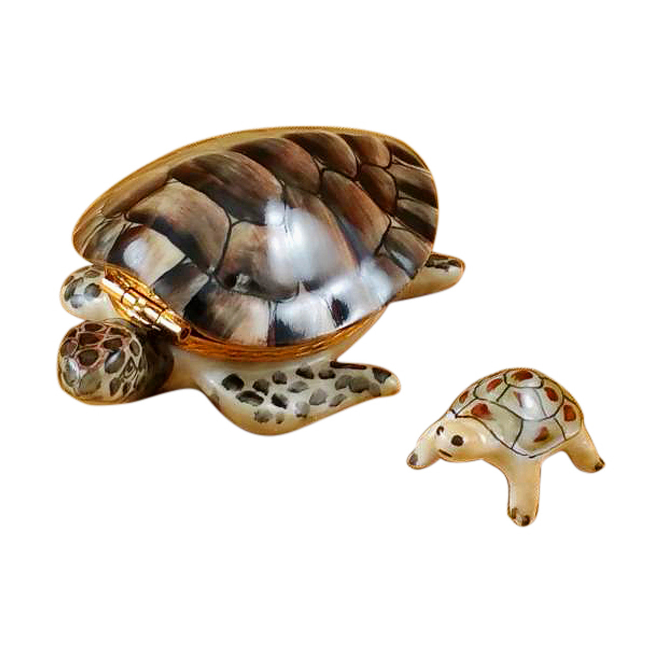 Turtle With Baby Rochard Limoges Box