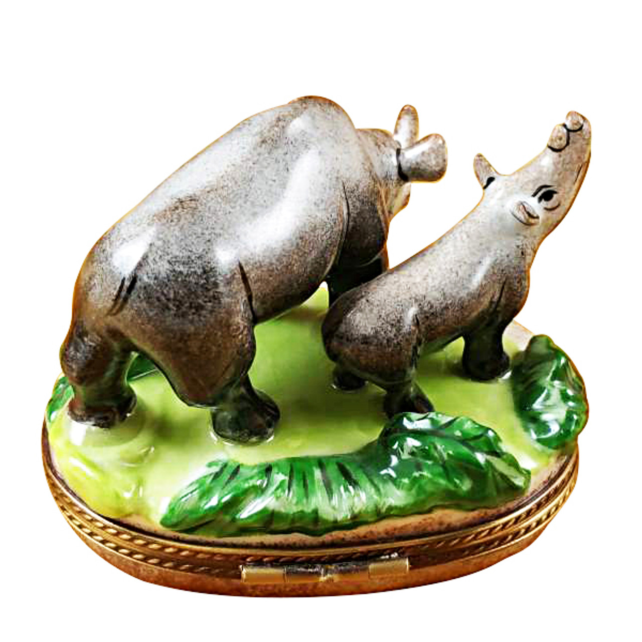 Rhino W/Baby Rochard Limoges Box