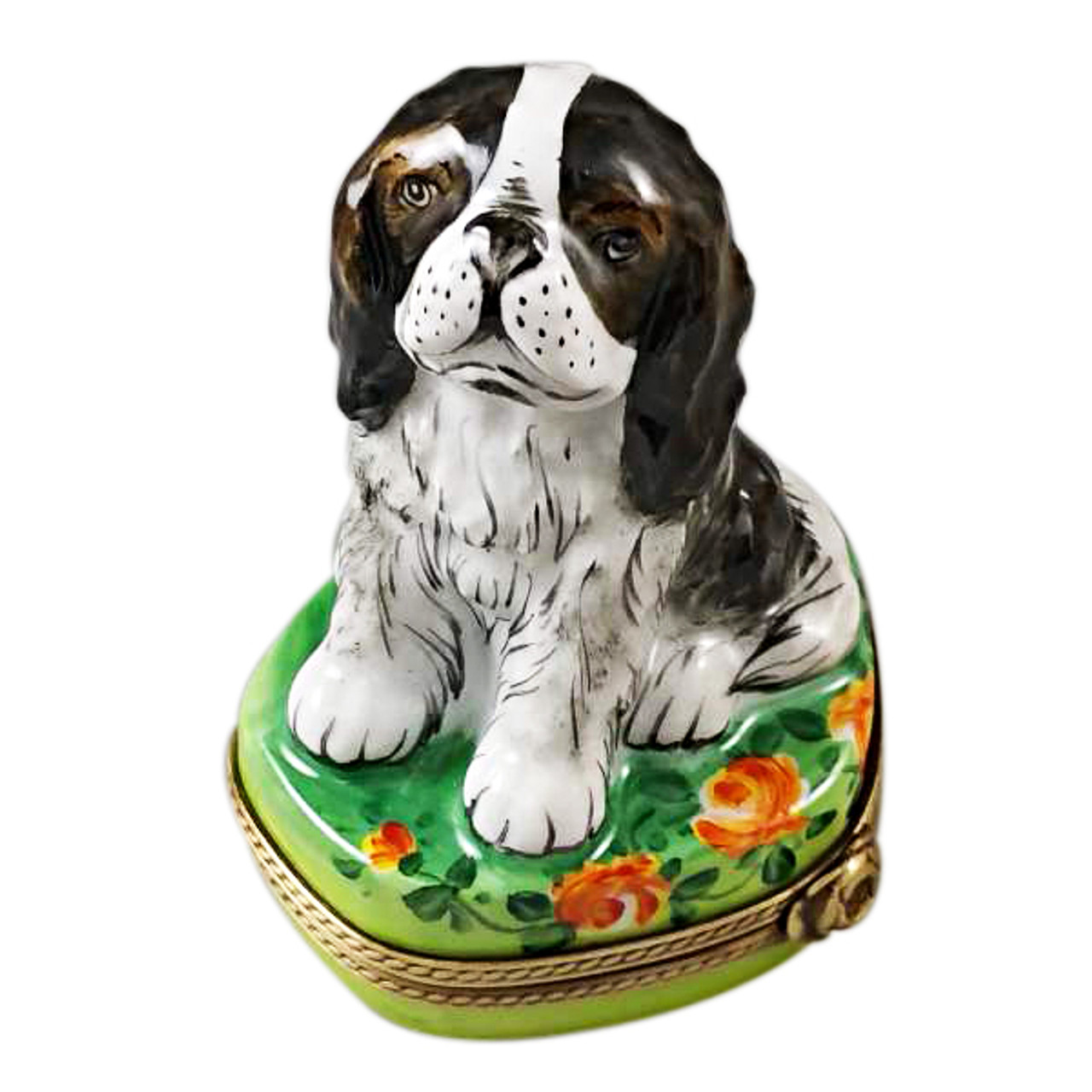 Tri Color King Charles Spaniel Rochard Limoges Box