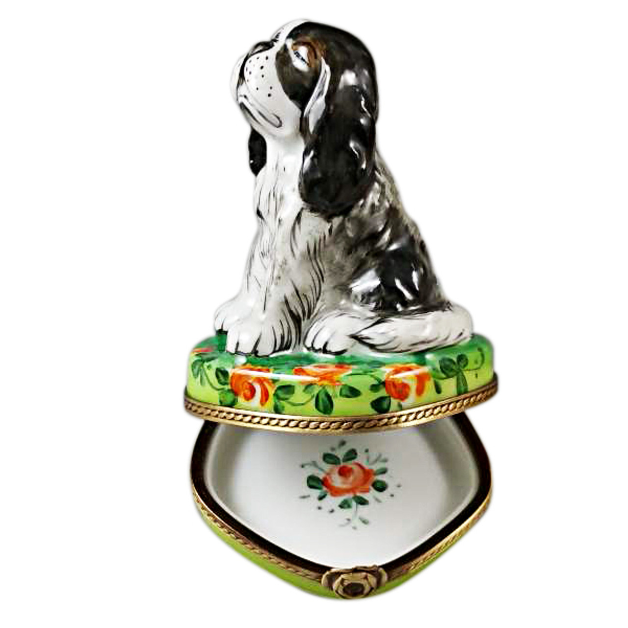 Tri Color King Charles Spaniel Rochard Limoges Box