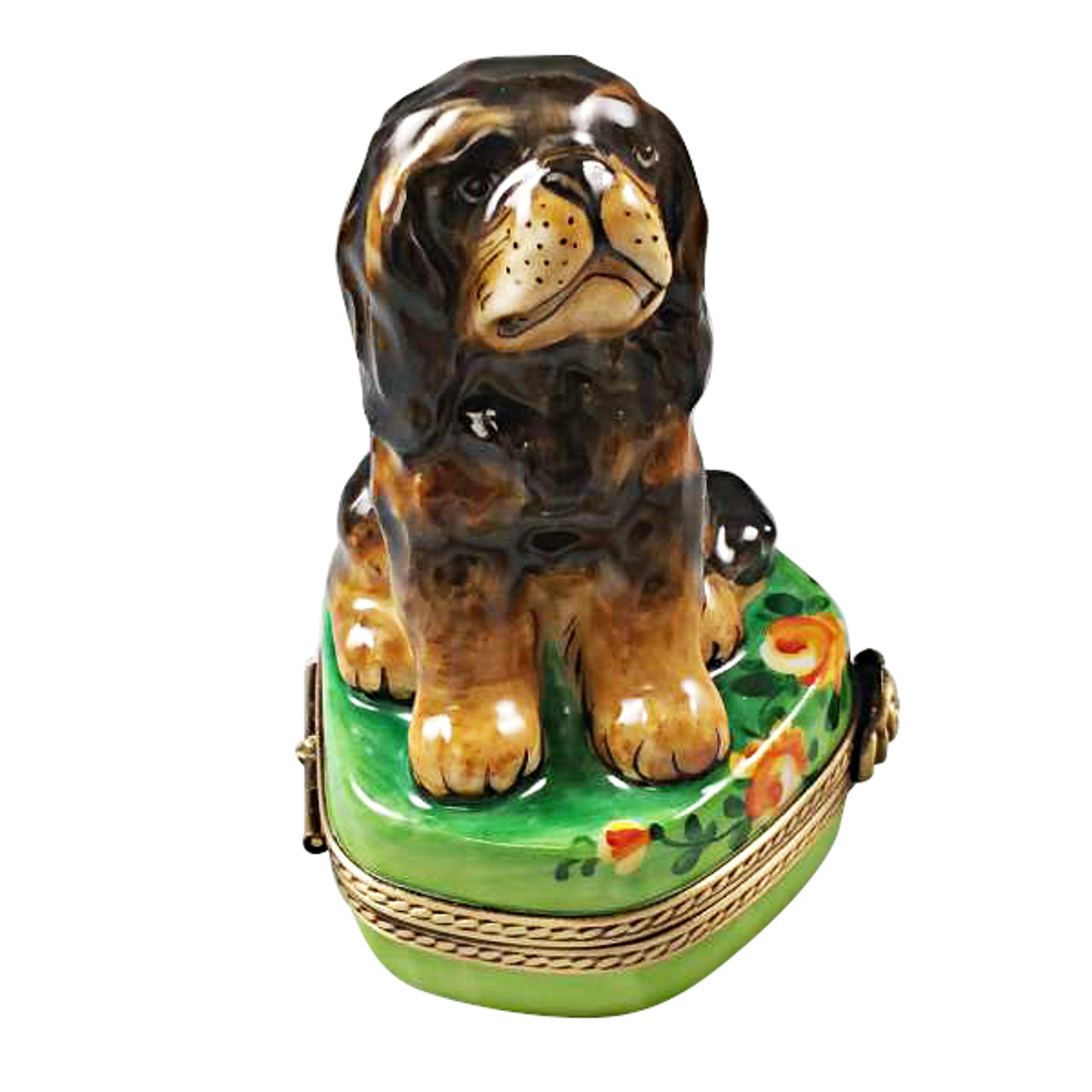 Black And Tan King Charles Spaniel Rochard Limoges Box