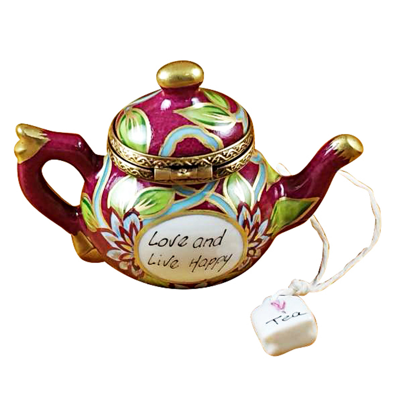 Teapot - Love & Live Happy Rochard Limoges Box