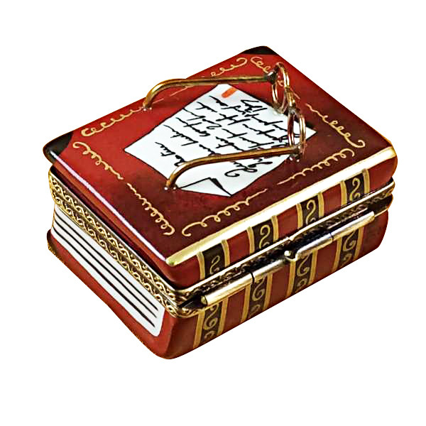 Book W/Glasses Rochard Limoges Box
