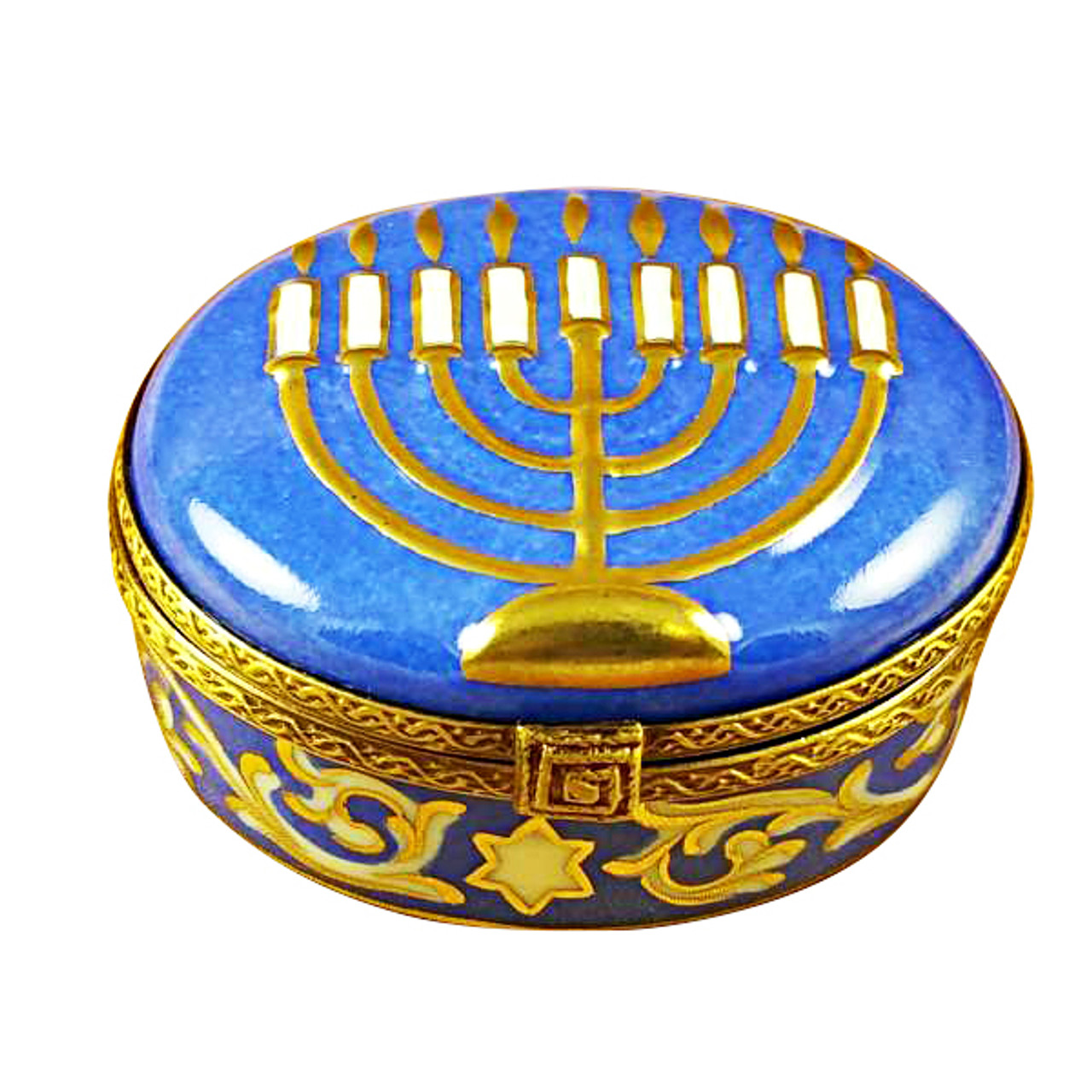 Menorah-Blue Rochard Limoges Box