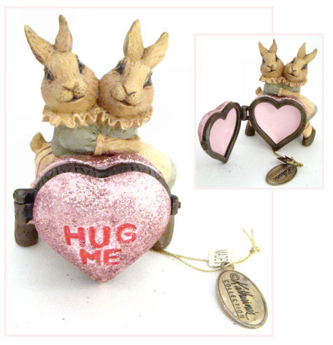 Hinged Box Bunny Rabbits HUG ME heart hinged box | Katherine's ...