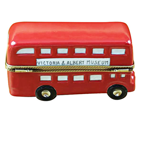 London Double Decker Bus W/Removable Ticket Rochard Limoges Box