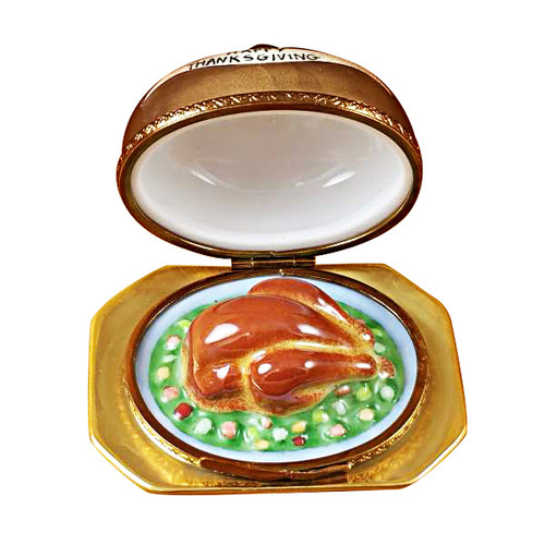 Limoges Imports Turkey Under Chrome - Happy Thanksgiving Limoges Box