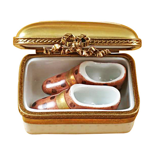 Round W/ Gold & Pink Flowers Limoges Box | Limoges Imports