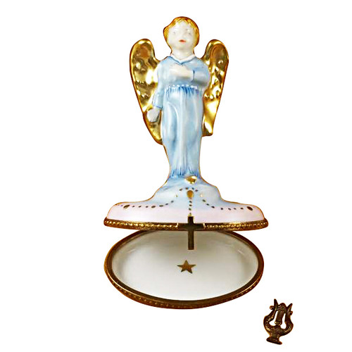 Limoges Imports Gabriel Angel With Harp Limoges Box