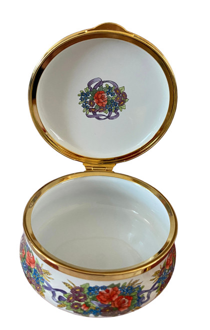 英国STAFFORDSHIRE ENAMELS ピルケース　テディベアピルケース Staffordshire Enamels Marmalade Cat Trinket/Pill Box