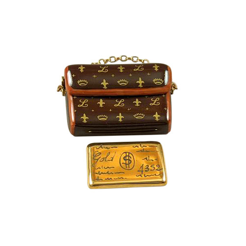 Designer purse with lipstick - Limoges Boxes and Figurines