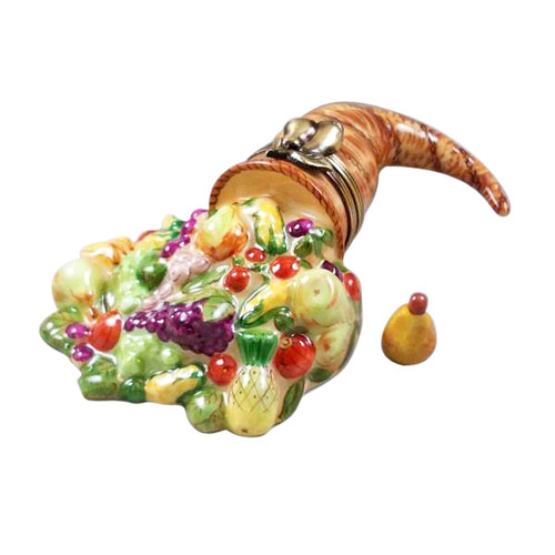 CORNUCOPIA WITH REMOVABLE PEARS Limoges Box