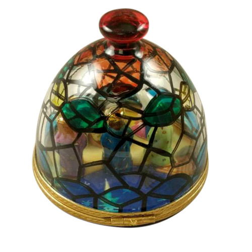 STAIN GLASS DOME W/ NATIVITY INSIDE Limoges Box RR219