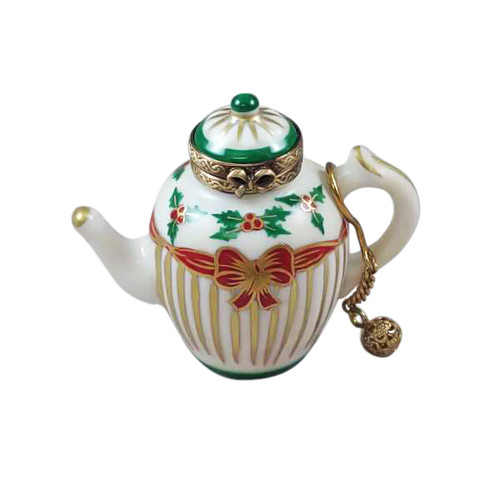 CHRISTMAS TEAPOT W/ METAL TEABALL Limoges Box