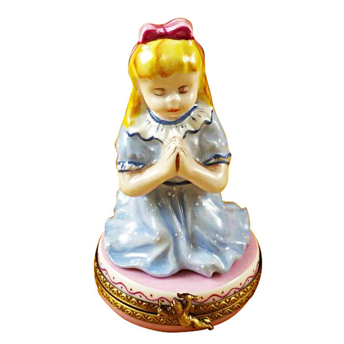 BLONDE GIRL PRAYING Limoges Box TR910-I