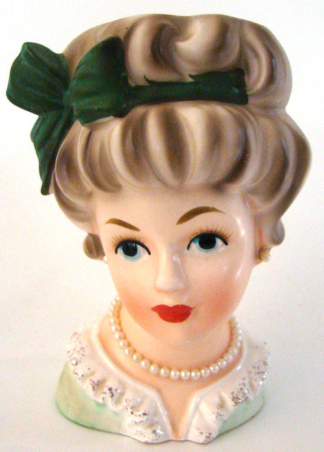 Vintage Lady Head Vase Brinns T-1576