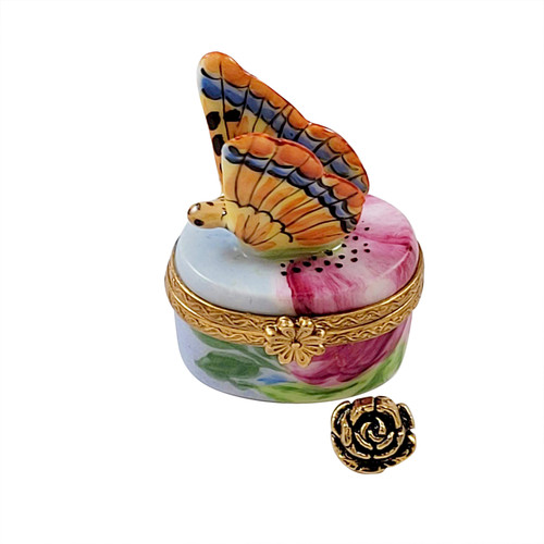 Monarch Butterfly with Removable Brass Flowers RA343