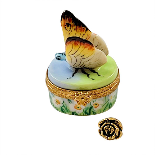 Butterfly with Removable Brass Flowers RA401