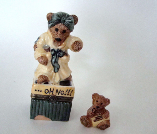 Boyds Bears Le Bearmoge Collection - Ms Griz Saturday Night Porcelain Hinged Box (B392010)