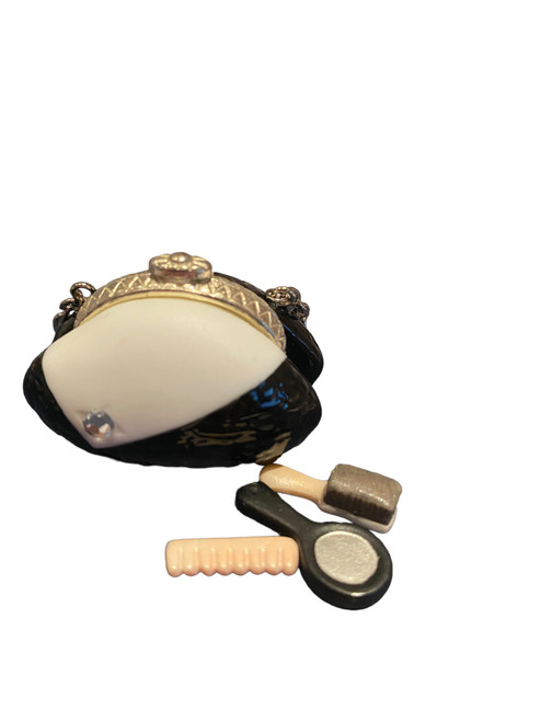 Evening Bag with Comb Brush and Mirror Porcelain Hinged Box PHB (36801-5)