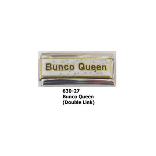 Bunco Queen Stainless Steel 9MM Italian Charm Double Width