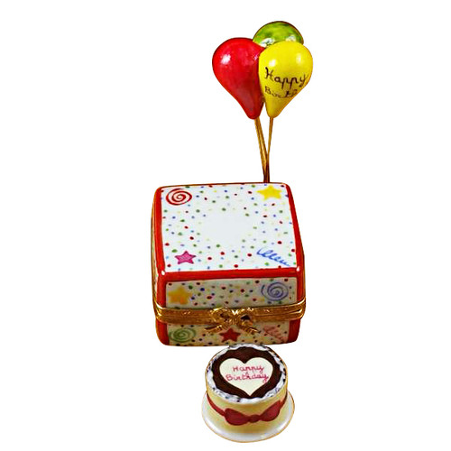 Birthday Cake W/Balloons  & Confetti Rochard Limoges Box