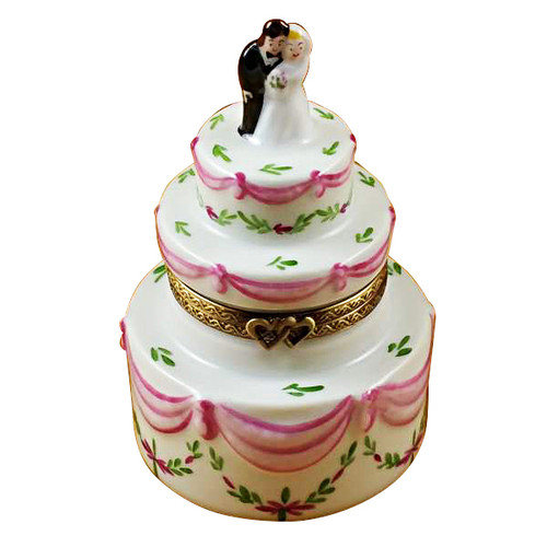 Wedding Cake W/Bride & Groom Rochard Limoges Box