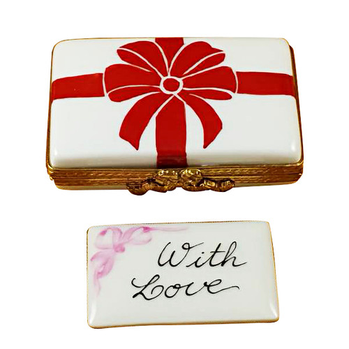 Gift Box With Red Bow - With Love Rochard Limoges Box RO182