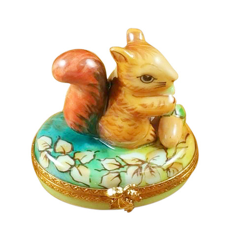 Squirrel In Field With Acorn Rochard Limoges Box