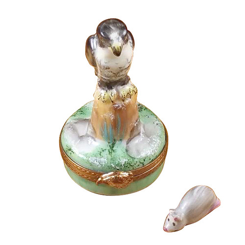 Falcon With Mouse Rochard Limoges Box