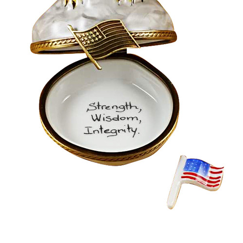 Bald Eagle With American Flag Rochard Limoges Box