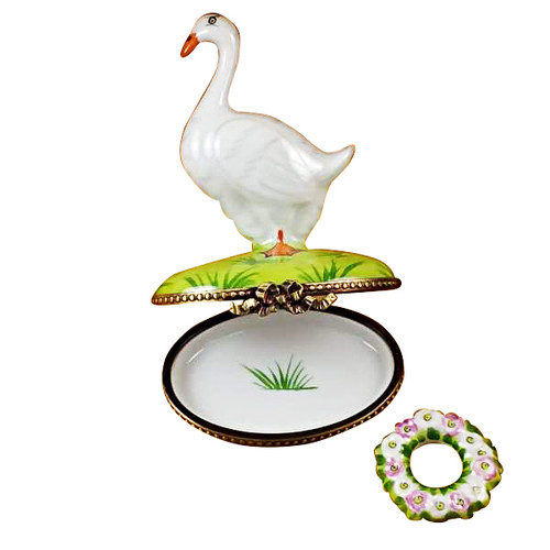 Goose With Spring Wreath Limoges Box