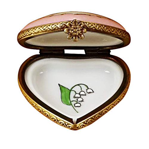 Mini Heart Lily Of The Valley Rochard Limoges Box