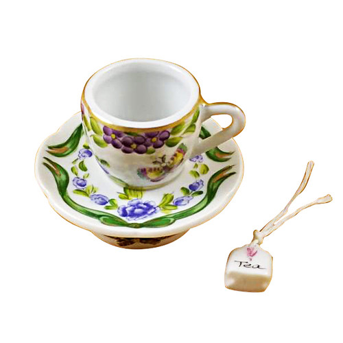 Cup & Saucer-Butterfly Rochard Limoges Box