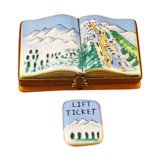 Trail Map W/Removable Lift Ticket Rochard Limoges Box