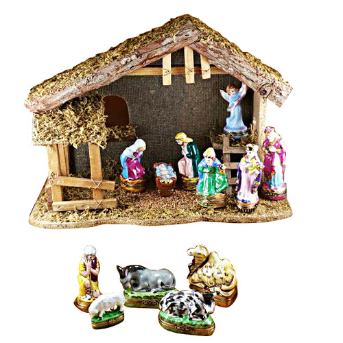 12 Piece Nativity Set Rochard Limoges Box