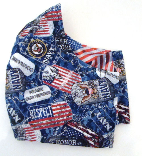 Military United States Navy Face Mask with American Flag