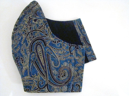Face Mask in Classic Dark Turquoise and Black Paisley Print Size LARGE ...