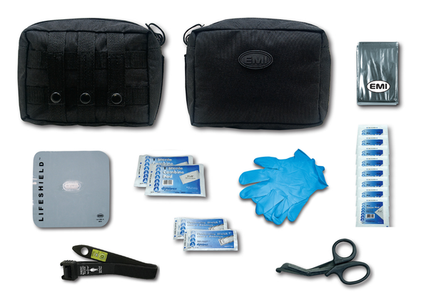 E.T.R. Basic Active Shooter/Bleed Aid Kit with S.T.A.T. Tourniquet (Black)