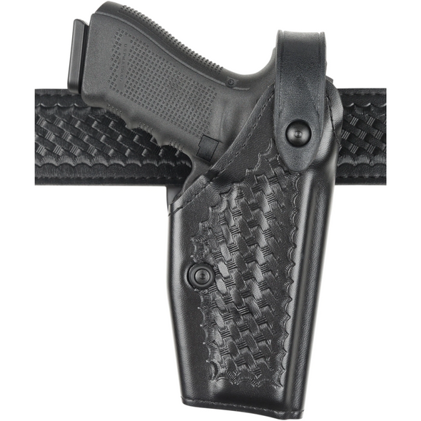 Model 6280 SLS Mid-Ride Level II Retention Duty Holster for Sig Sauer P250 9 with SafariLaminate construction and secure tactical retention.