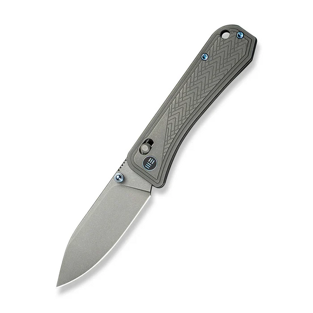 WEKNIFE Bougie Banter Thumb Stud & Crossbar Lock Knife Upscale Art Deco Styling On Gray Titanium Handle (2.91"" Gray Stonewashed CPM S45VN Blade) WE24009-2