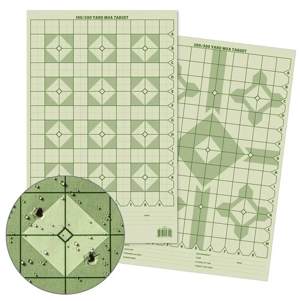 Precision Distance Diamond MOA Shooting Target - 11x17