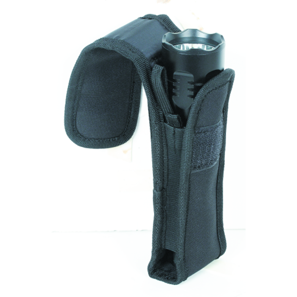 Flashlight Pouch W/ Adjustable Cover & Elastic Sides