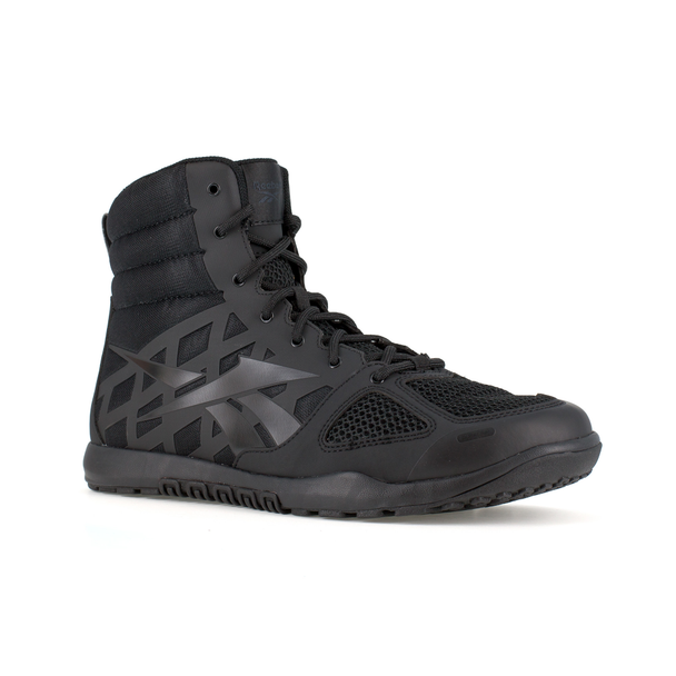 Nano Tactical 6-inch Soft Toe Black boot with MemoryTech cushioning, slip-resistant outsole, breathable upper, electrical hazard protection